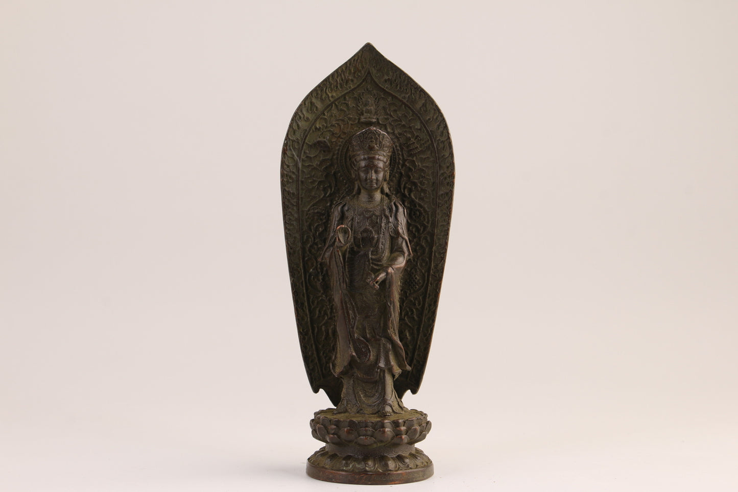 Blessing Rare Chinese copper kwan-yin Figure statue collect bronze table decor