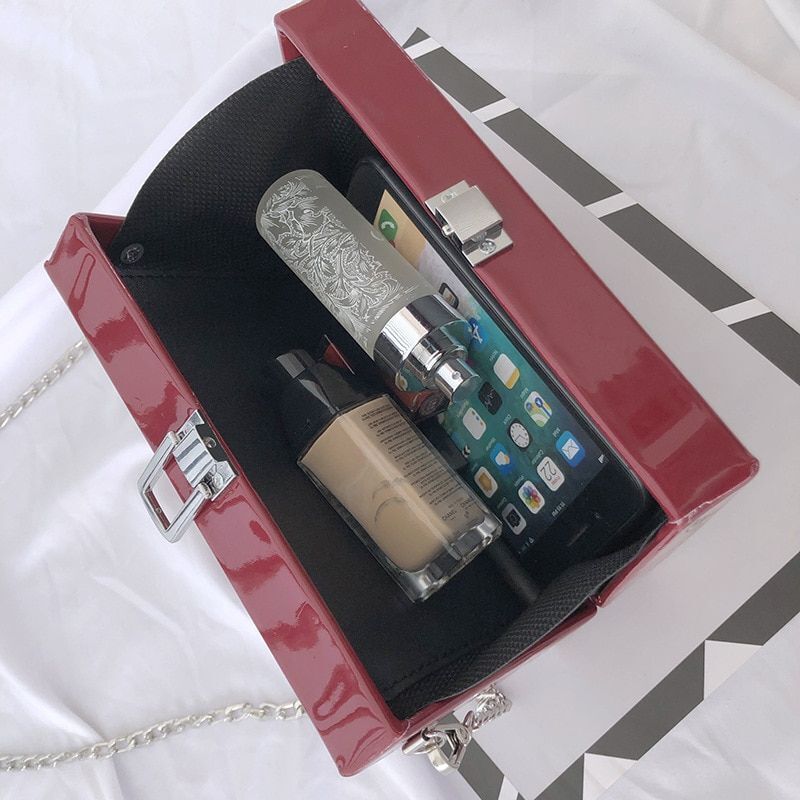Chain Shoulder Crossbody Bag Card Print Fashion Small Square Handbags 19*12*5 CM