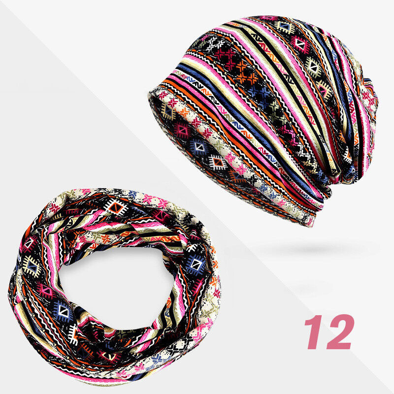 Women Floral Baggy Slouchy Beanie Hat Headwear Scarf Snood Hat Cancer Chemo Caps