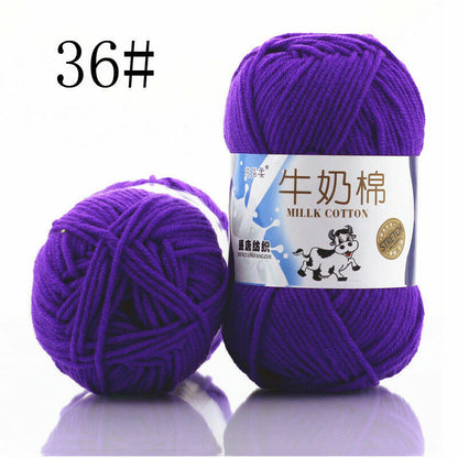 Hot Sale 50g Hand-woven Chunky Yarn Soft Milk Cotton Knitting Baby wool yarn