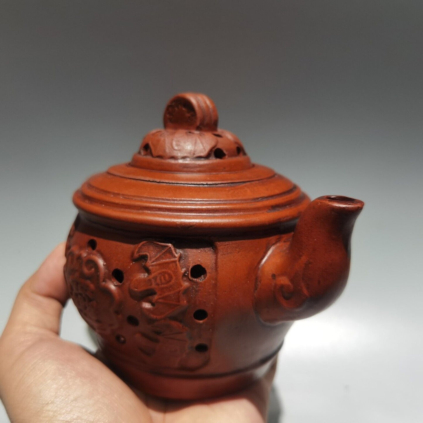 Chinese Yixing Zisha Clay Handmade Exquisite Kung Fu Tea Set Teapot 品名五福临门 底款时大彬