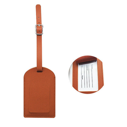 Travel Leather PU Luggage Tags Suitcase ID Card Name Label Baggage Address Tag