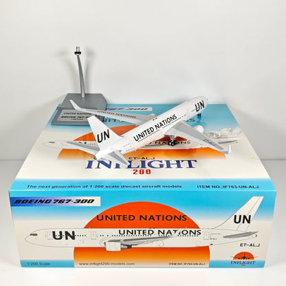 1:200 InFlight United Nations Boeing 767-300 ET-ALJ Airplane Diecast Plane Model