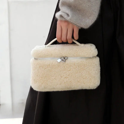 Lunch Box Bags Autumn Winter Lamb Wool Bag High Quality Fashion Mini Handbags