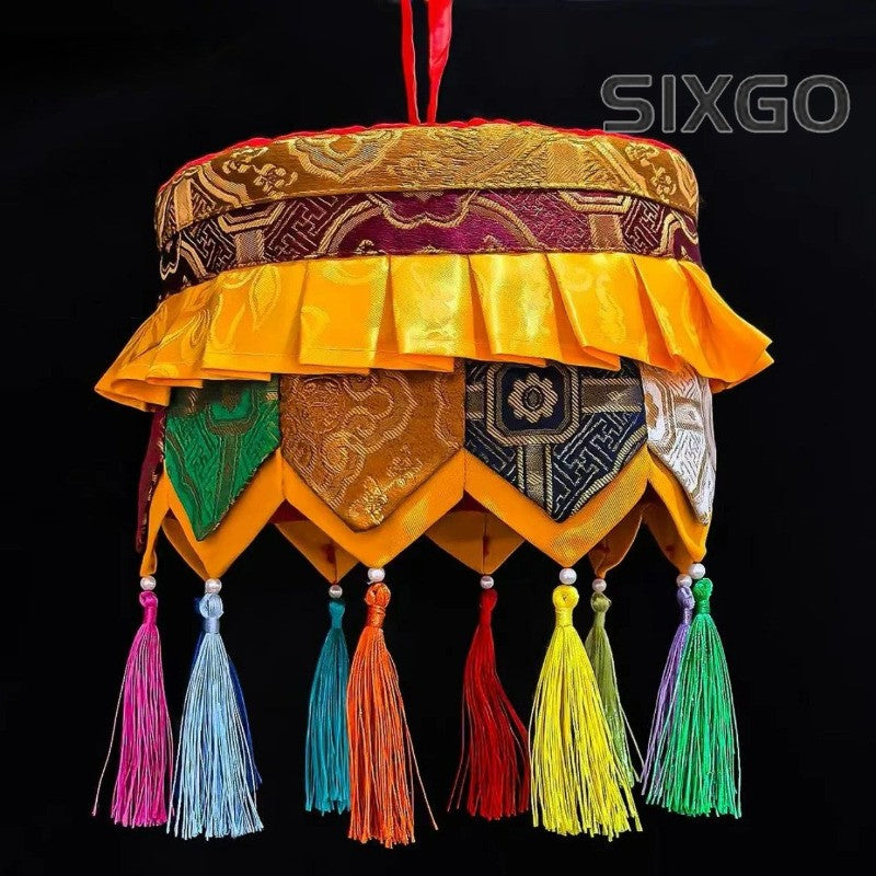 25cm Tibetan Dragon-Patterned Treasure Umbrella Buddhist Item Home Decoration