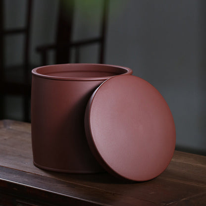 True Yixing Zisha Purple Clay Tea Canister With Lid Sealed Jar For Puer Tea Cake