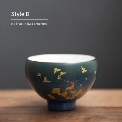 This ceramic teacup include : x 1 Tea cup (6.2x6.7cm 70ml)
