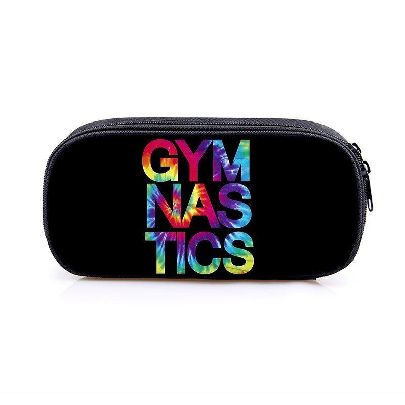Elegant Gymnastic Art Print Cosmetic Bag Women Pencil Case Stationary Bag Canvas