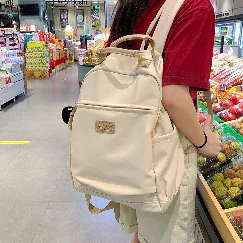 Waterproof Nylon Backpack Multifunction Traveling Bag Soft Schoolbag 39*13*32 CM