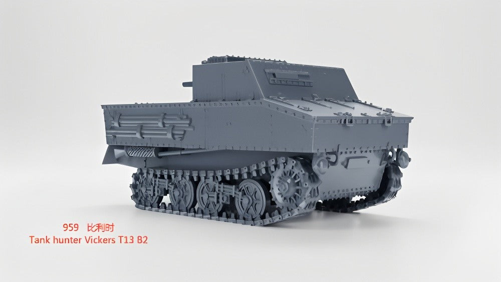 3D Printing 1/72 Belgian Tank hunter Vickers T13 B2 Unpainted
