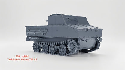 3D Printing 1/72 Belgian Tank hunter Vickers T13 B2 Unpainted