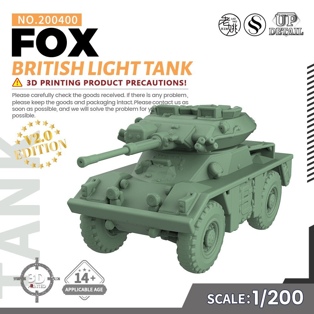 SSMODEL SS200400 1/200 Military Model Kit British FOX Light Tank