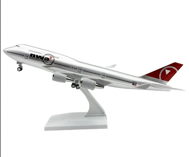 30CM NWA NORTHWEST AIRLINES BOEING 747-400 Airplane Landing Gear Resin Model