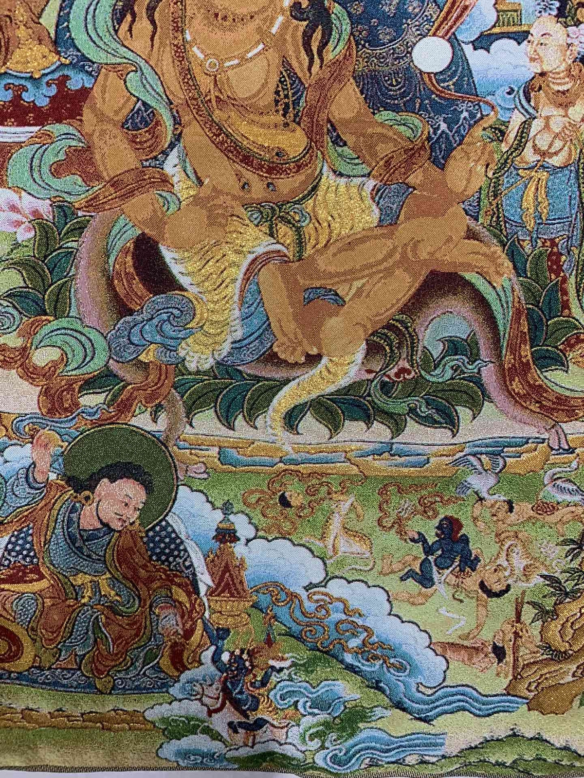36"Tibet Tibetan Cloth Silk Guru Padmasambhava Eight Change Tangka Thangka Mural
