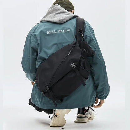 Men Nylon Shoulder Bag Teenager School Tote Bag Men Travel Crossbody Bag