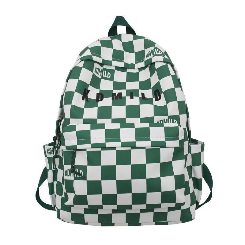 Backpack Large Students Schoolbag Stripe Style Fashionable Waterproof Polyester