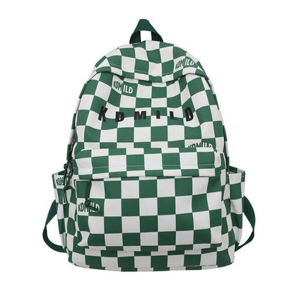 Backpack Large Students Schoolbag Stripe Style Fashionable Waterproof Polyester