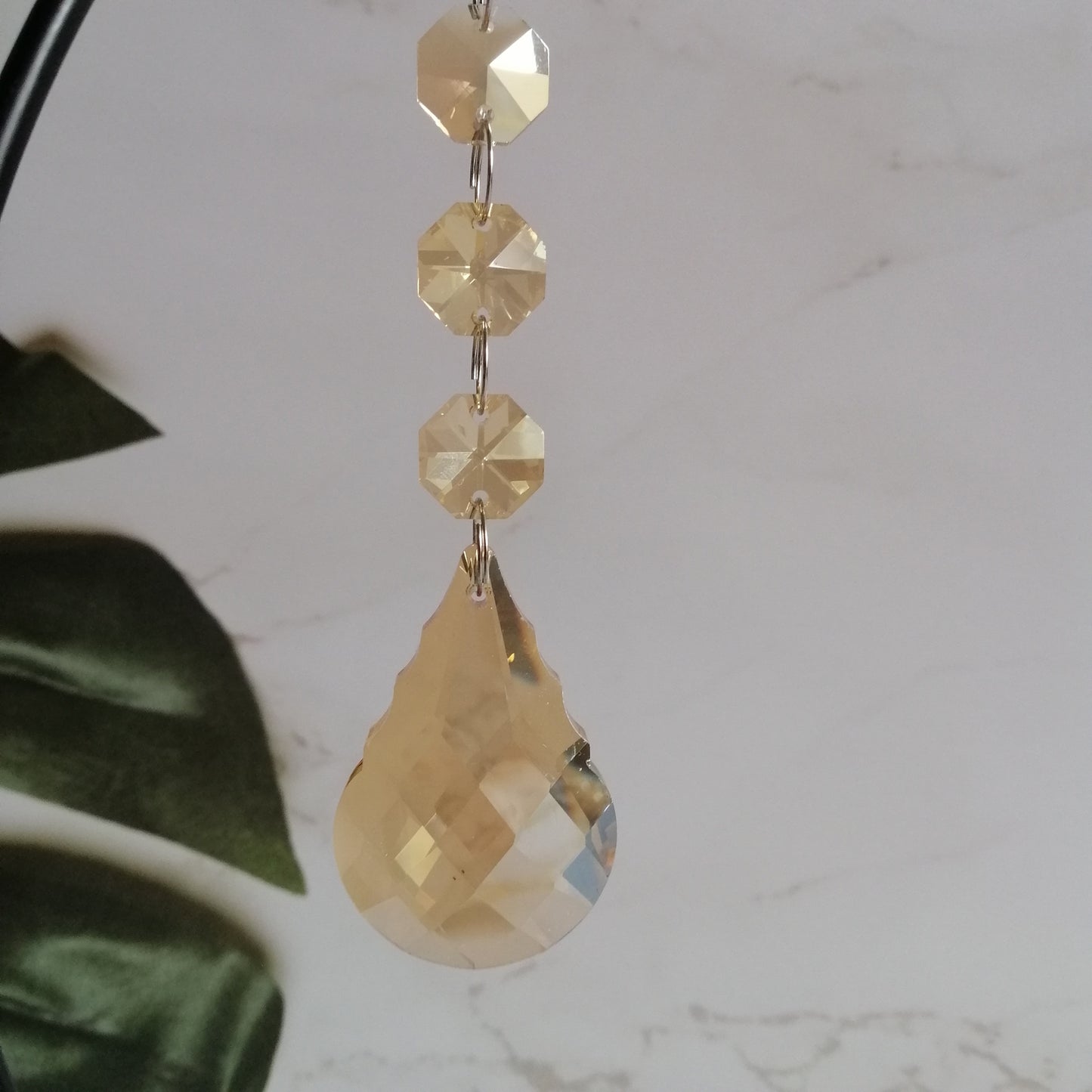 12Pcs 50mm Champagne Matching Teardrop Chandelier Crystals Ornaments Suncatcher
