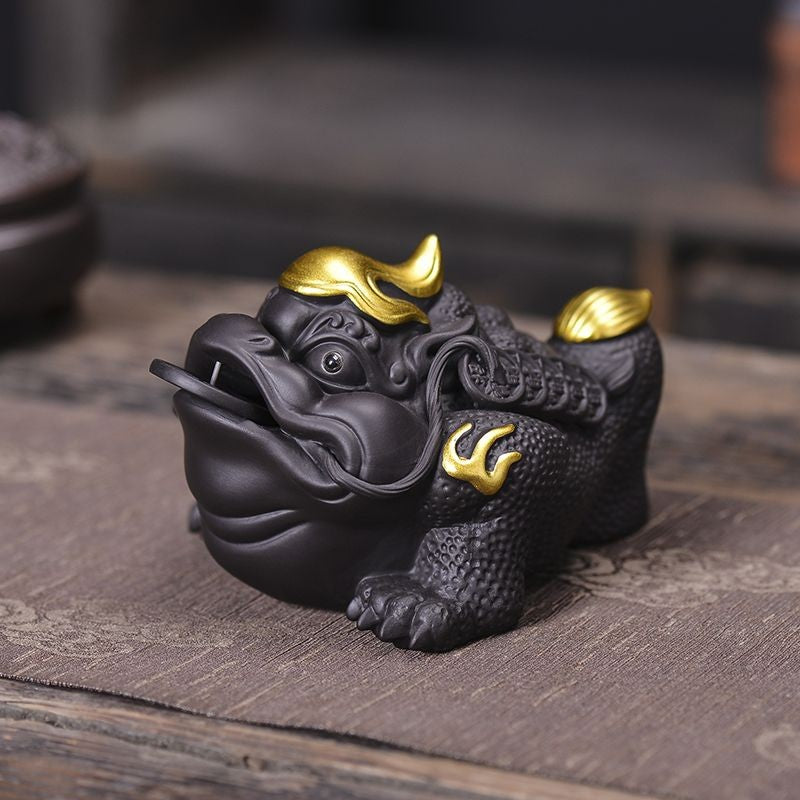 Tea Pet Purple Clay Tea Pet Fortune Golden Cicada Toad Tea Pet Ornament