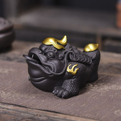 Tea Pet Purple Clay Tea Pet Fortune Golden Cicada Toad Tea Pet Ornament
