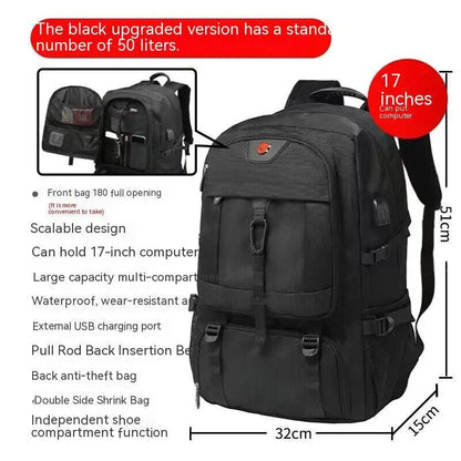 Travel Backpack Men Business Bag Outdoor Sports Backpacks Shoes Pocket
