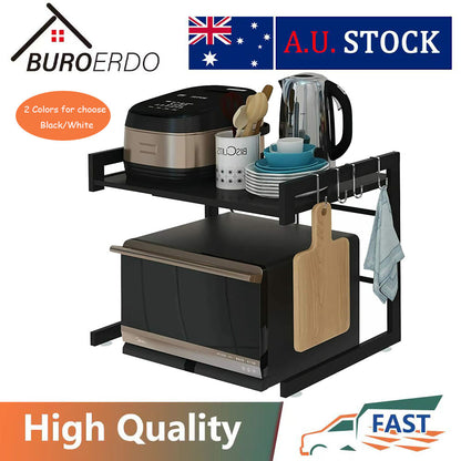 Kitchen Microwave Oven Metal Shelf Rack Adjustable Stand Organizer Storage AU