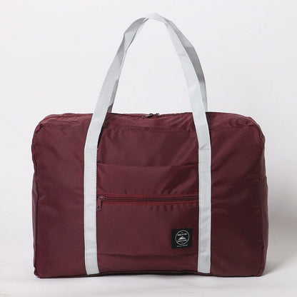 Nylon Foldable Travel Bags Large Capacity Solid Color Luggage Handbags Men Women