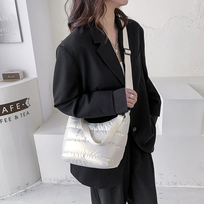 Winter Space Handbags Padded Quilted Crossbody Bags Hobos Shoulder Messenger Bag