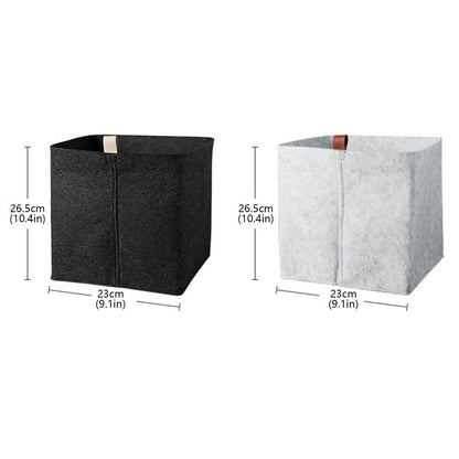 1pc Living Room Tea Table Gray Sundries Storage Basket Cloth Felt Storage Box