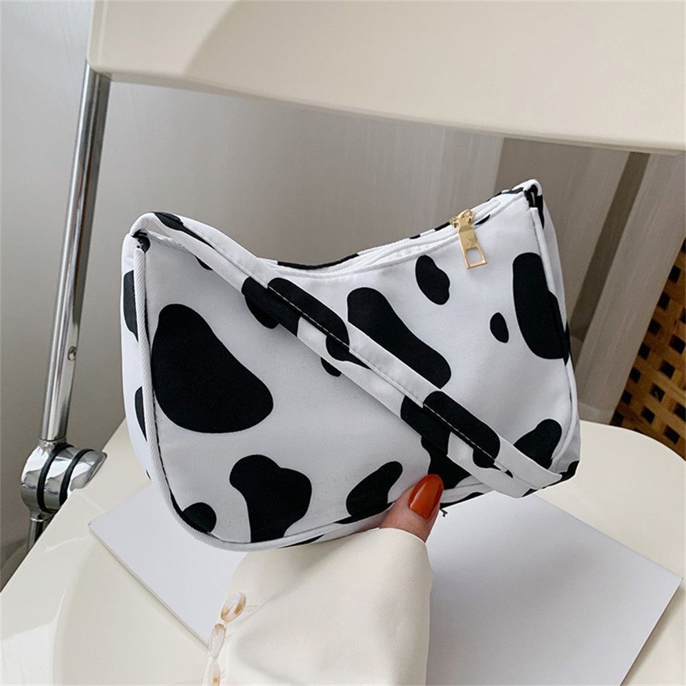 Shopper Bag Shoulder Underarm Bag Vintage Small Purse Nylon Handbags Zipper 1PC