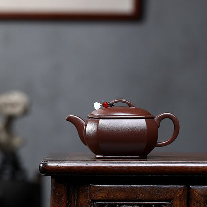 On Sales China Tea Pot 320ml Real Yixing Zisha Purple Grit 10 Infuser Holes Pot