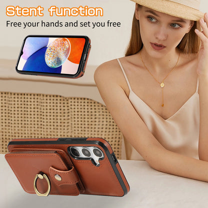 For Samsung Galaxy A26 5G A36 A56 Case Wallet with Card Holder 360°Rotation Ring