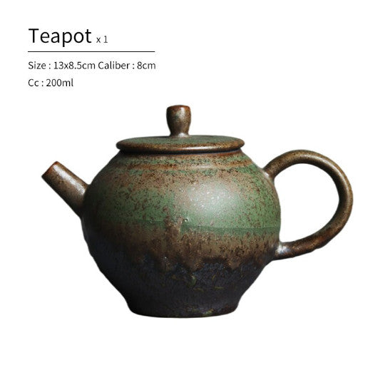 200ml Ceramic Teapots Unique Glazed Gongfu Tea Bronze Green Tea Pot