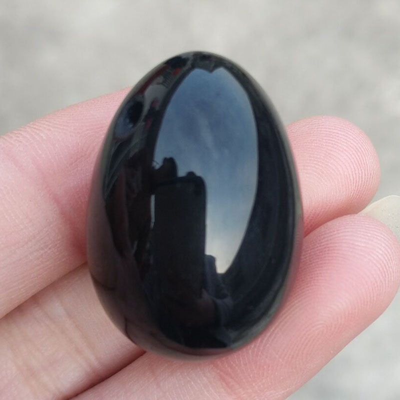 Natural Black Obsidian Crystal Egg Ball Magic Sphere Healing Kegel Exercis Stone
