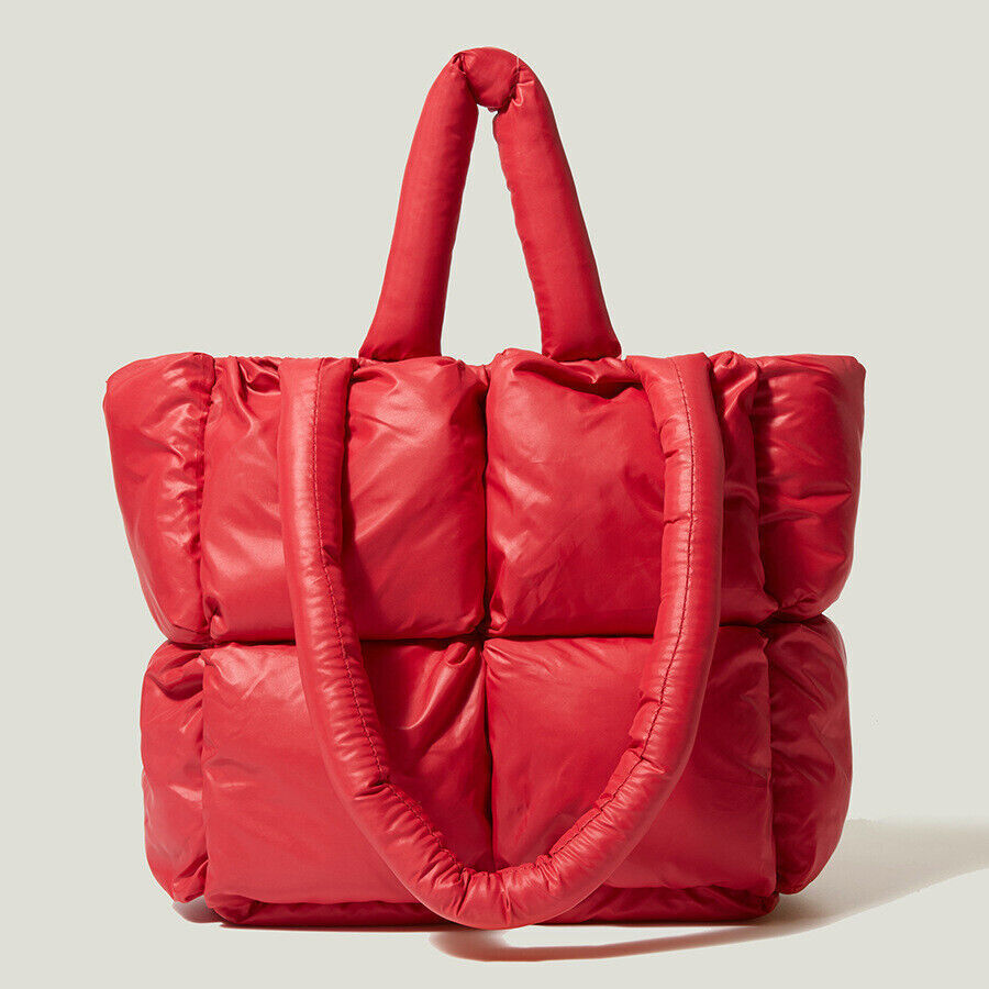 Tote Padded Handbags Quilted Women Shoulder Bags Nylon Cotton Crossbody Bag