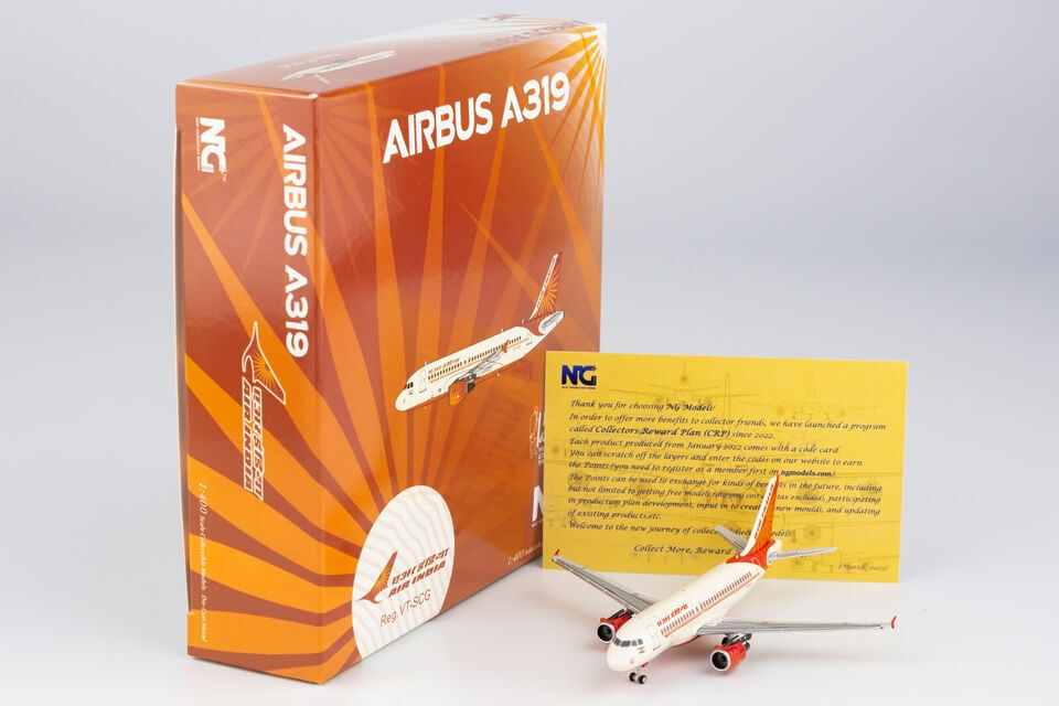 1:400 NG Model AIR INDIA AIRBUS A319 Passenger Airplane Diecast Aircraft Model