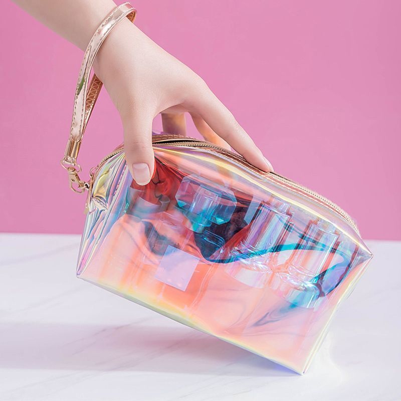 Transparent Pretty Makeup Bag Travel Cosmetic Bag Toiletry Brush Bags Organizer