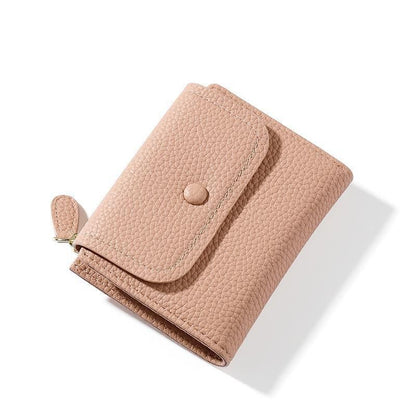 Yellow Wallet Soft Leather Purse Card Coin Holder Small Bag Zipper Keychain Tool