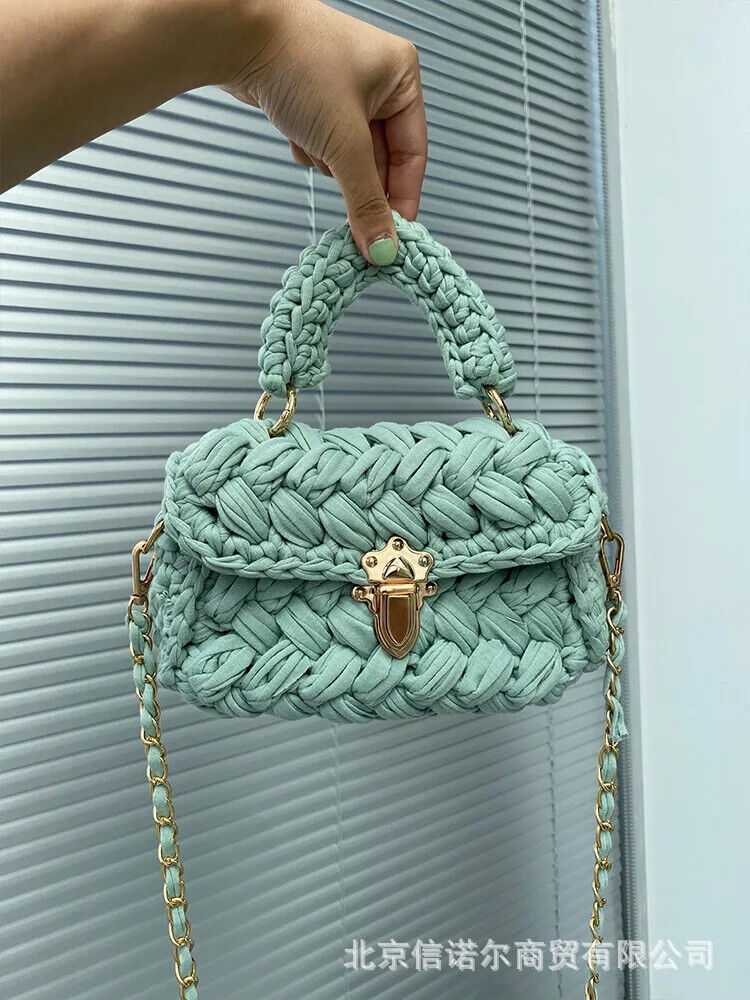 Women Handbag Chains Woven Shoulder Crossbody Bags Women Flap Lady Purses