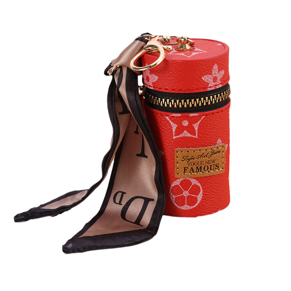 Bucket Lipstick Bag Leather Mini Keychain CharmHandbag Backpack Pendant Storage