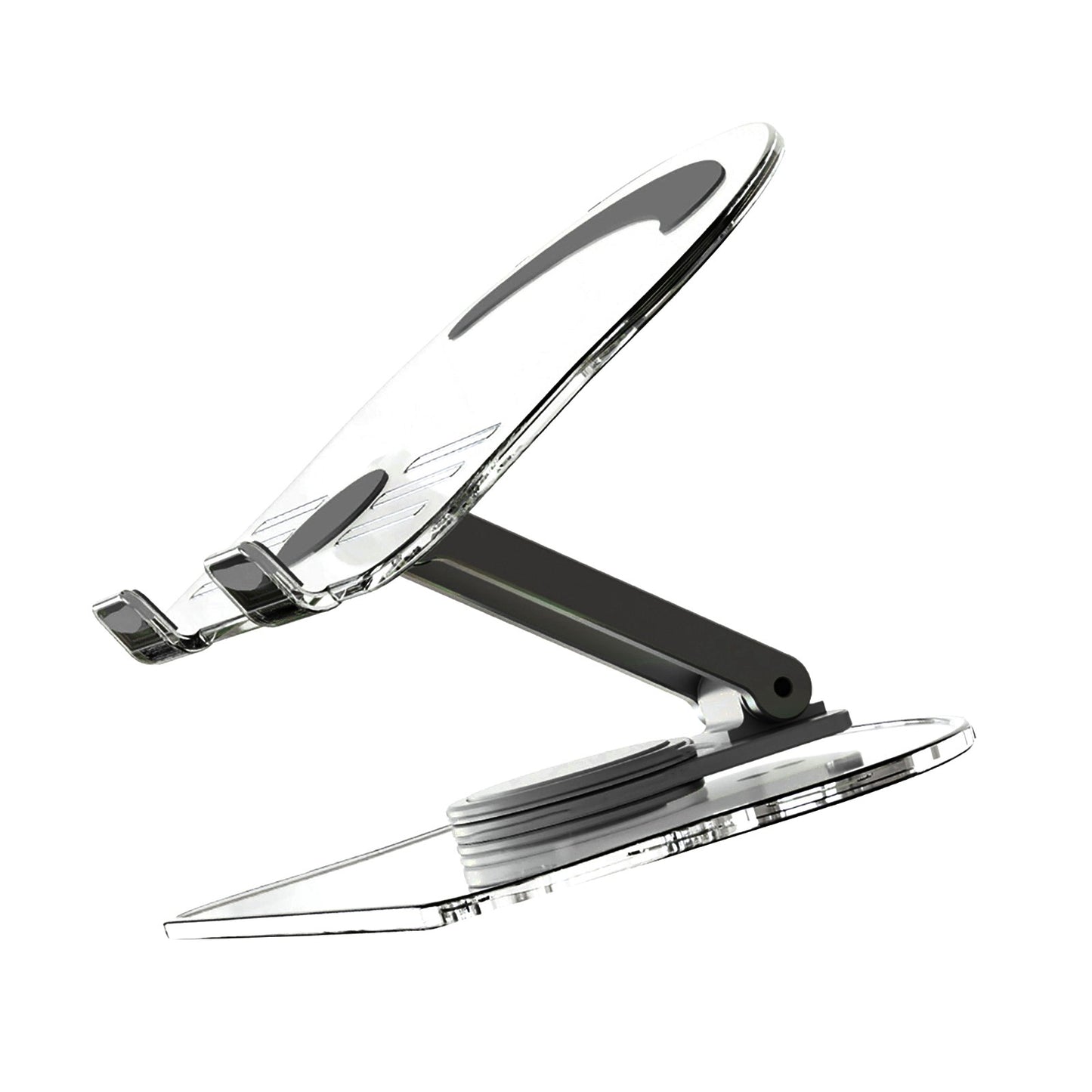 Acrylic Tablet Stand Desktop Foldable Holder 360° Rotation Base Clear Bracket mq