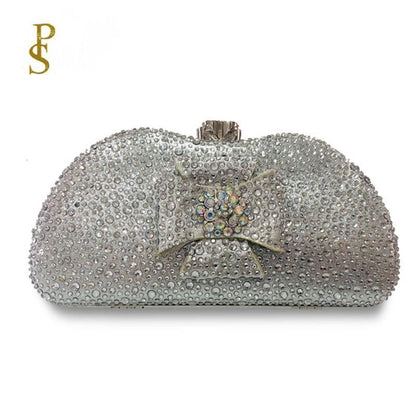 Evening Purse Hasp Beautiful Hand Bag Pouch Traveling Luxury Bags Bow Diamonds
