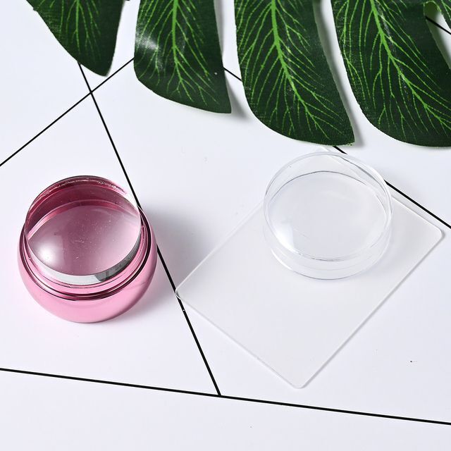 Nails Art Tool French Soft Jelly Silicone Stamper Detachable Milky Head Manicure