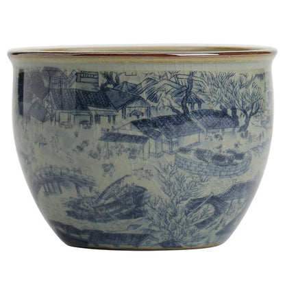 Tea Cup Retro Blue White Porcelain Chinese Style Household Kung Fu Tea Set