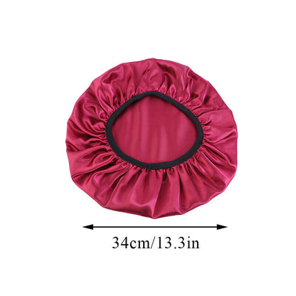 Stretch Thin Brim Round Cap Makeup Cap Satin Nightcap Nursing Hat Solid Color ⊰