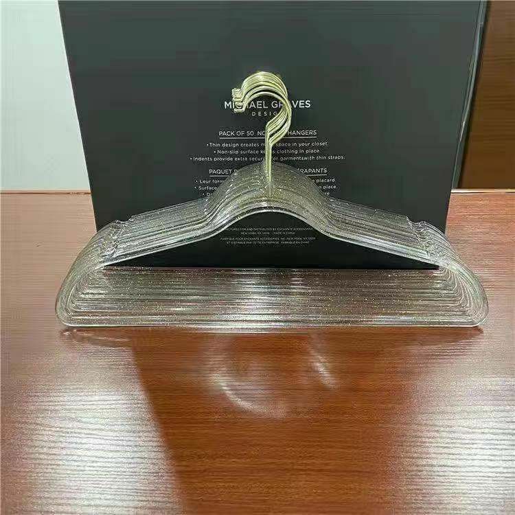 Clothes Hangers Glittering Powder Transparent Pearl Skirt Rack Plastic 40x23.5cm