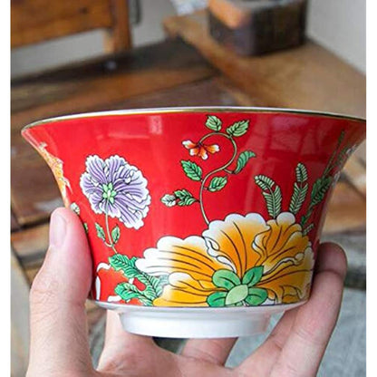 Kung Fu Tea Cup and Saucer with Lid Chinese Traditional Gaiwan Sancai Tea Bowl