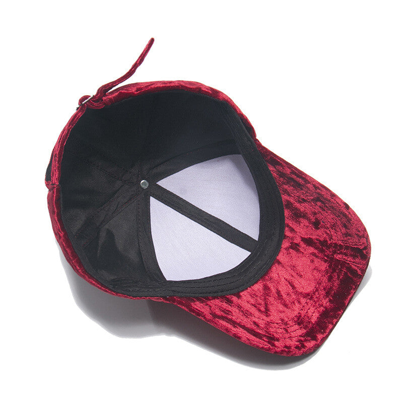 Lady Men Velvet Baseball Cap Solid Velour Sun Hat Adjustable Casual Outdoor Chic