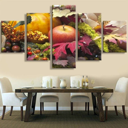 5 Piece Fruit Wall Art Canvas Poster Print Home kitchen Picture No Framed