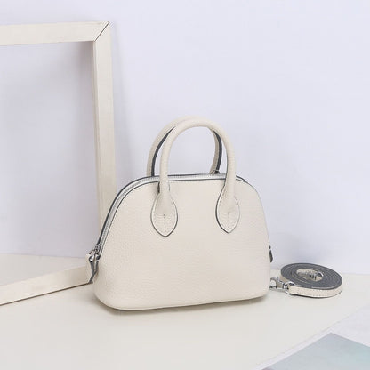 Shell Bag Messenger Purse Cow Leather Simple Shoulder Bag Handbag Small Pouch